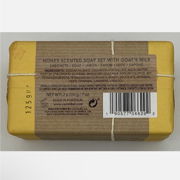 (2) Castelbel Honey Scented Goat's Milk Triple Milled Soap Bars Lot Of 2 Bars - Picture 4 of 6